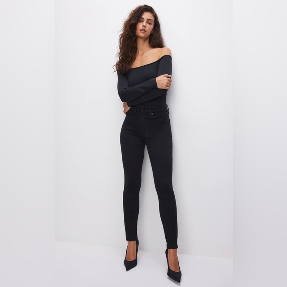 Good American Denim - Good American Women's 6-12 Always Fits Good Legs Skinny Black High-Rise Jeans